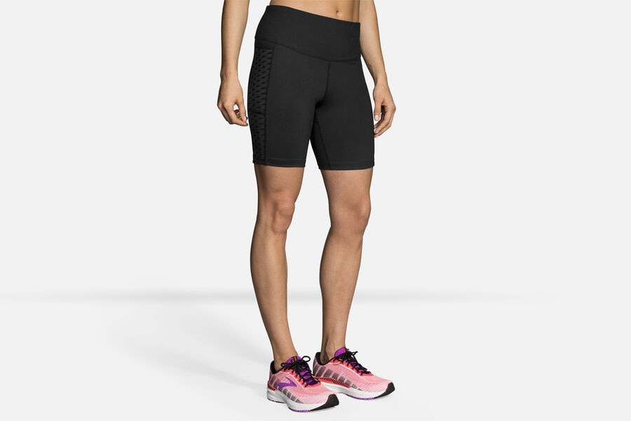 Womens Brooks Greenlight 7" Tight Bottoms Black | 018926-MHO